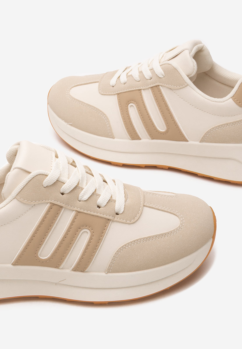 Beżowe sneakersy damskie Roksana V3