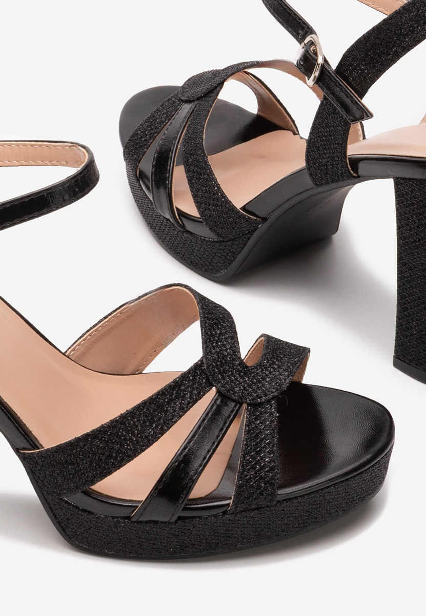 Czarne eleganckie sandały Ninia