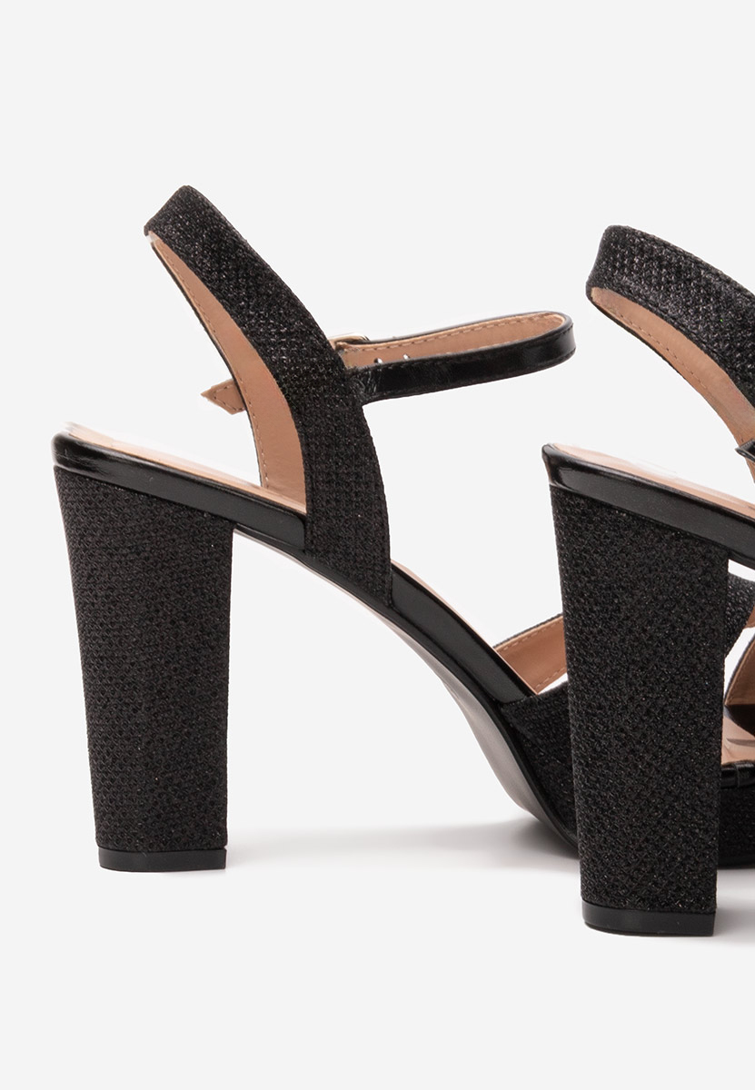 Czarne eleganckie sandały Ninia