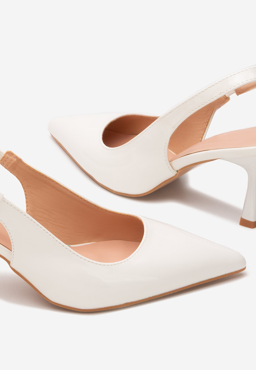 Białe czółenka bez pięt Laurina