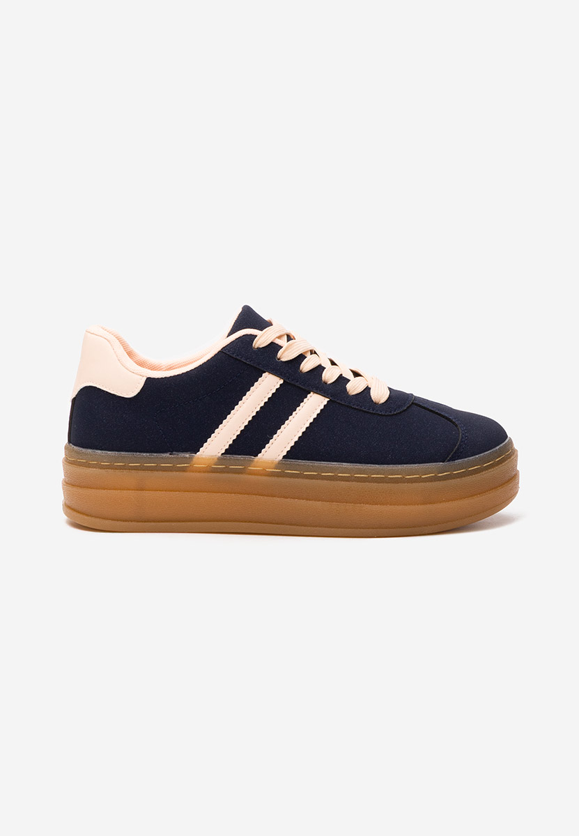 Granatowe sneakersy na platformie Joela