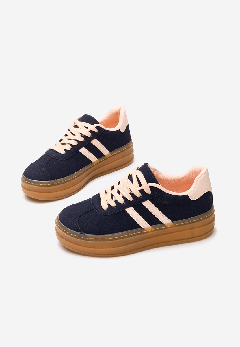 Granatowe sneakersy na platformie Joela