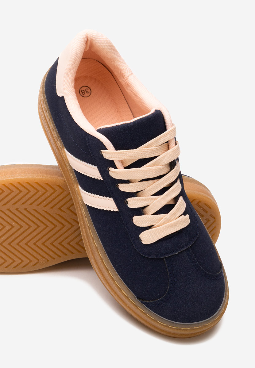 Granatowe sneakersy na platformie Joela