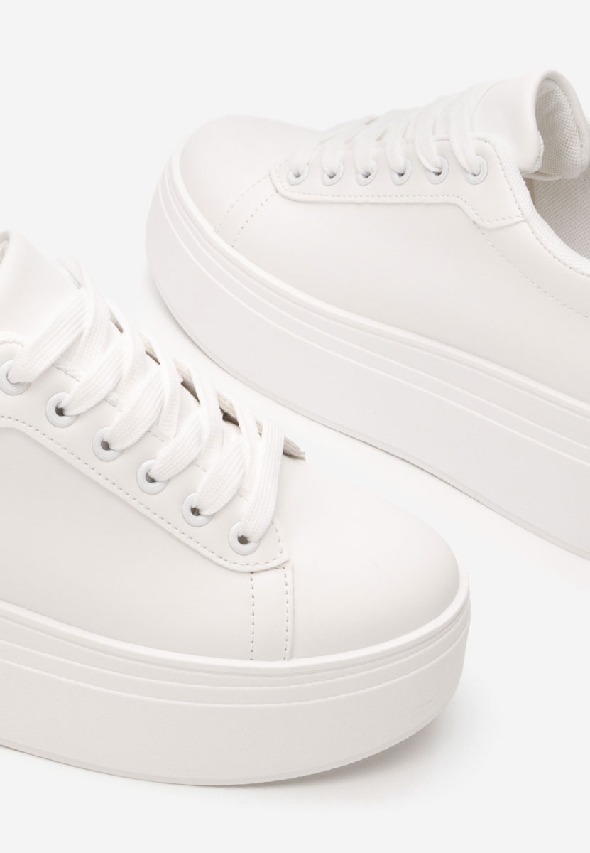 Białe sneakersy na platformie Albea