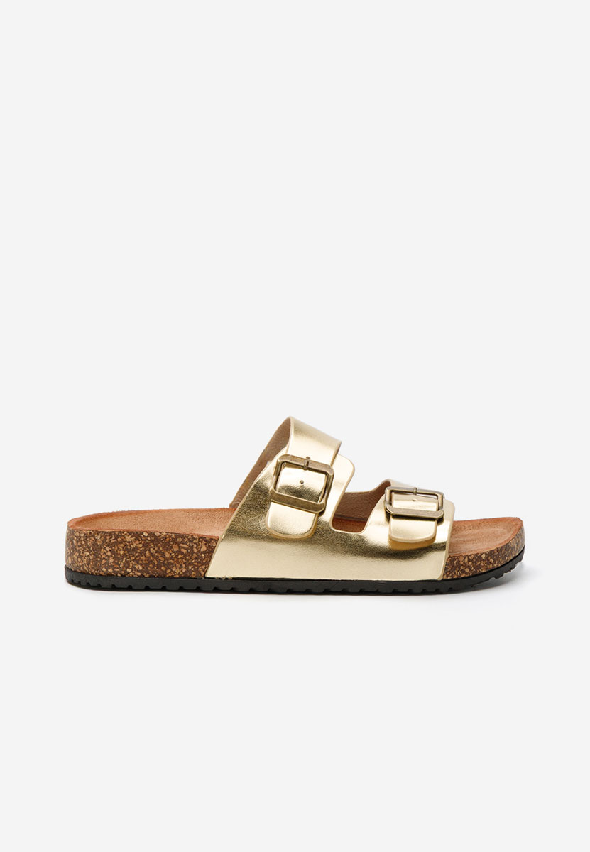 Złote klapki damskie Janeti