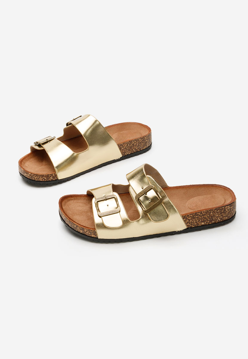 Złote klapki damskie Janeti