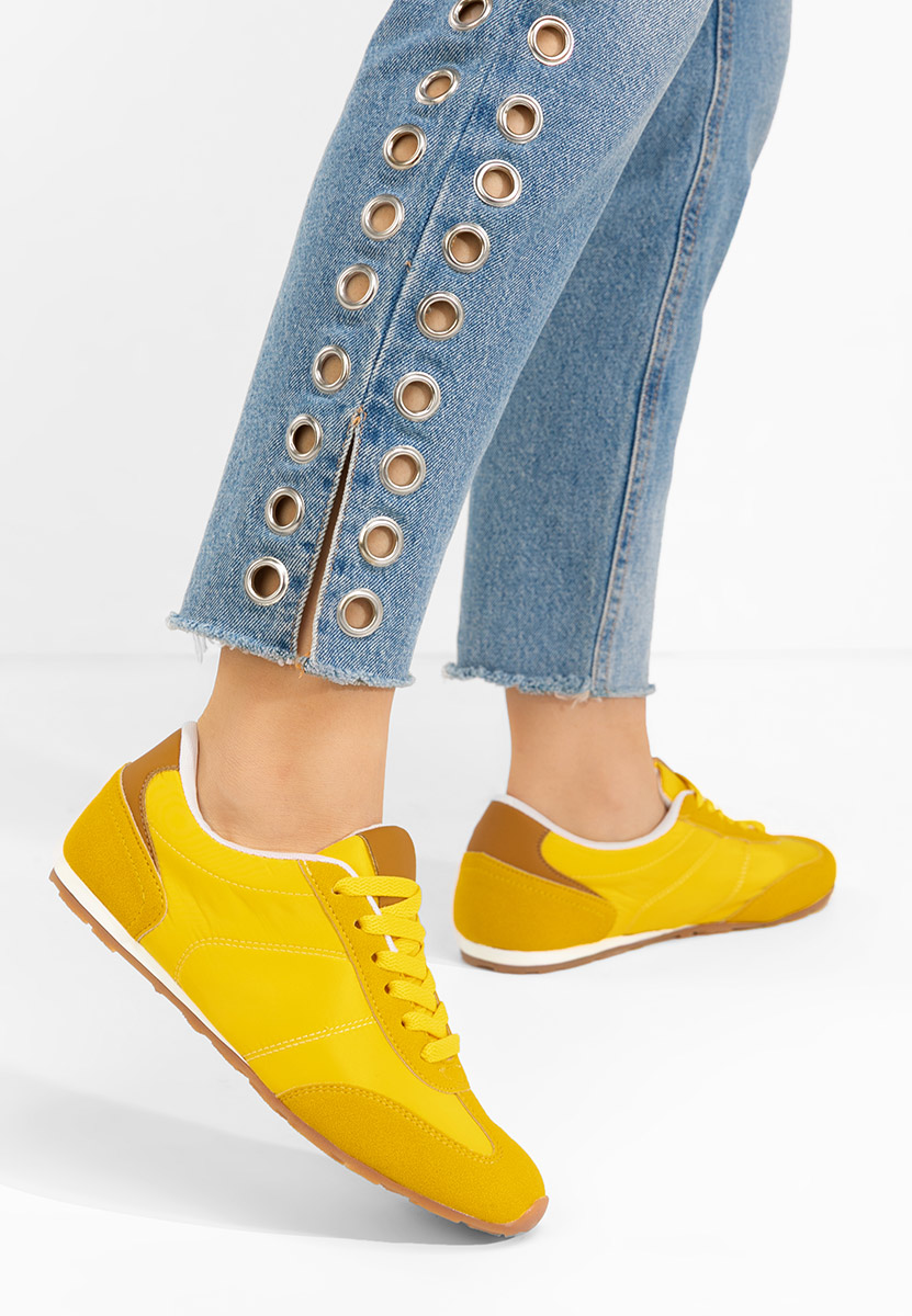 Żółte sneakersy damskie Dorila