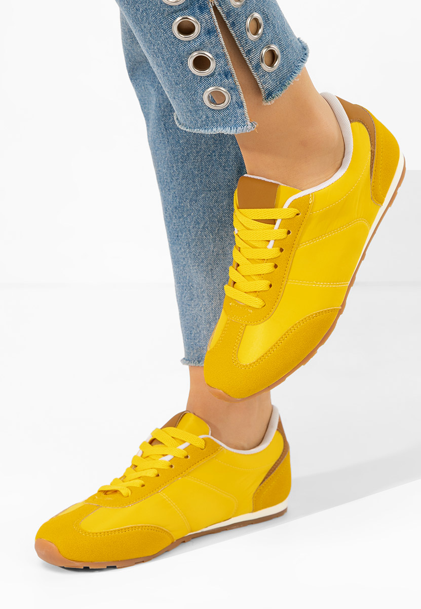 Żółte sneakersy damskie Dorila