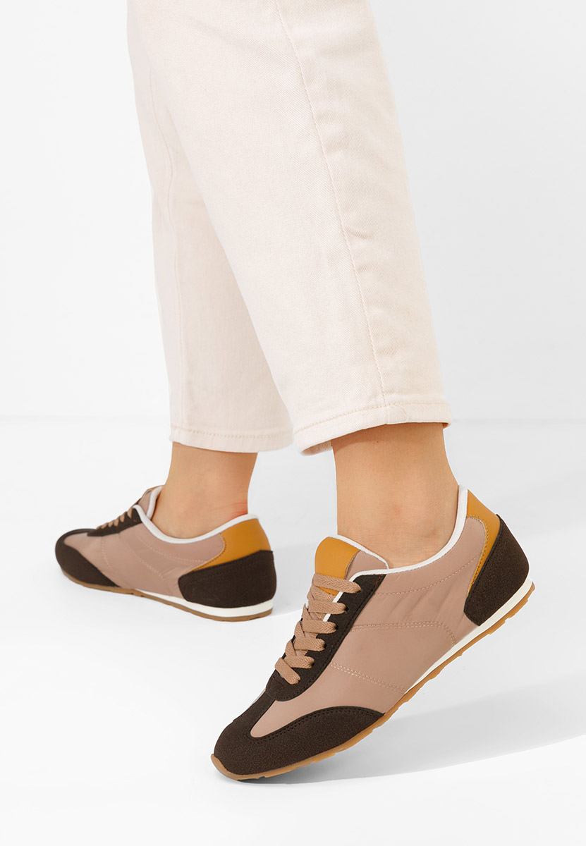 Brązowe sneakersy damskie Dorila