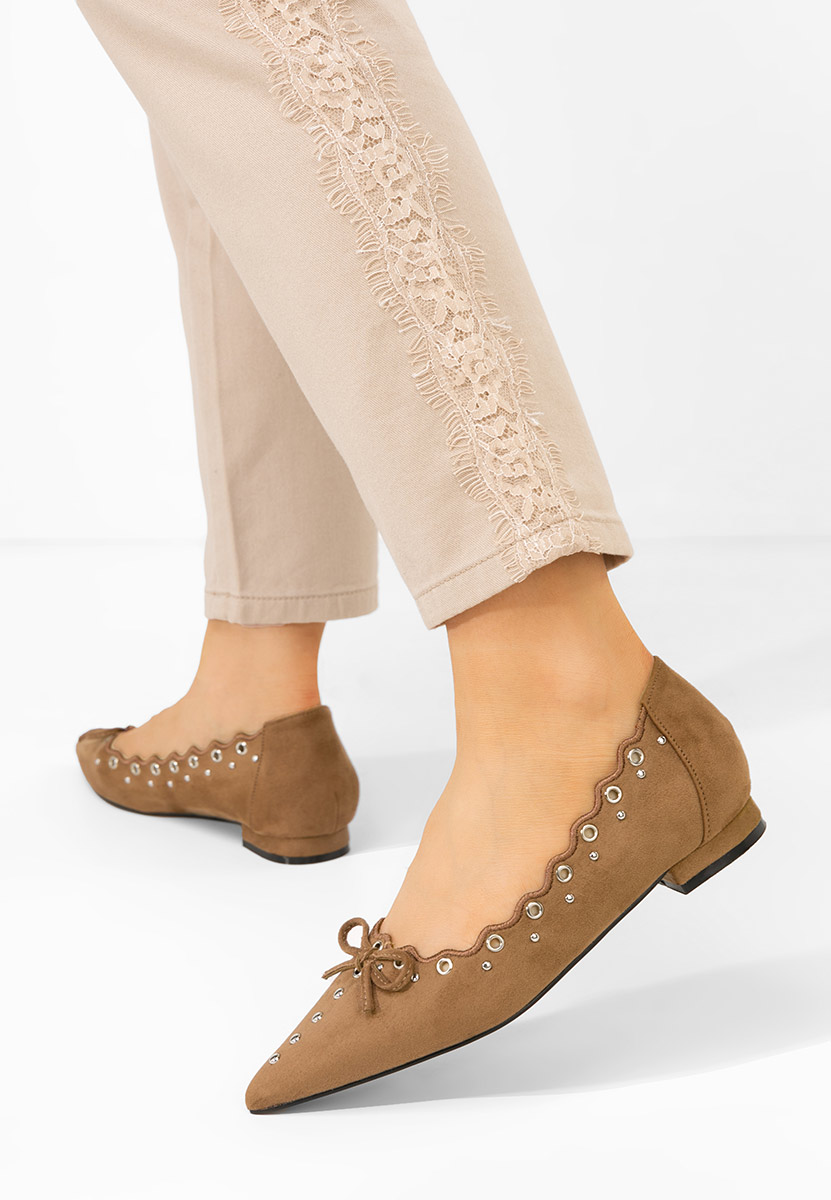 Khaki eleganckie baleriny Sharyna
