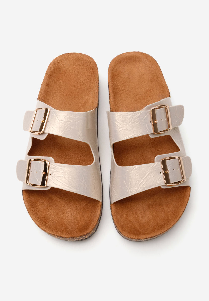 Złote klapki damskie Rothi