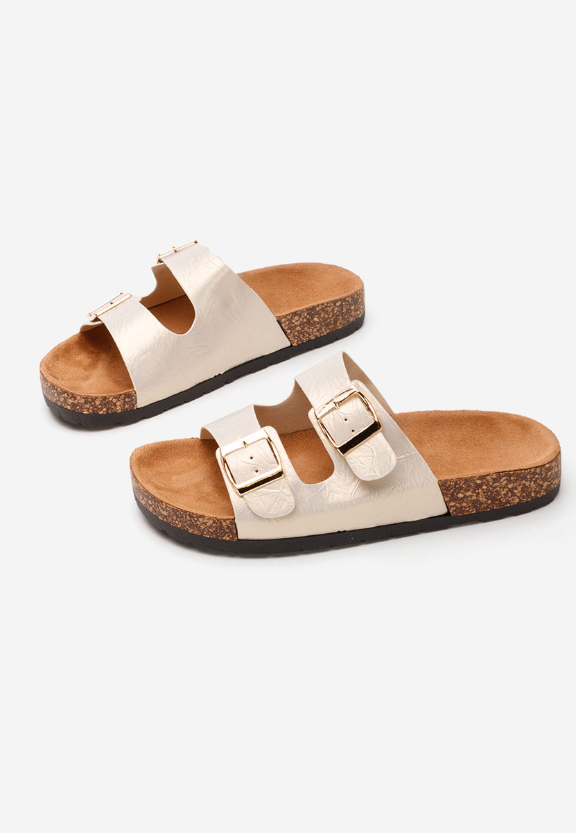 Złote klapki damskie Rothi