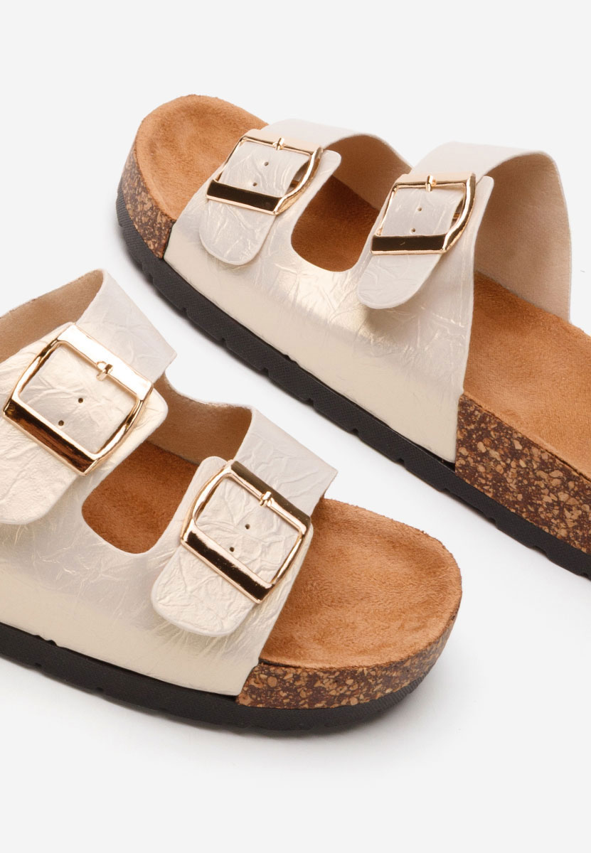 Złote klapki damskie Rothi