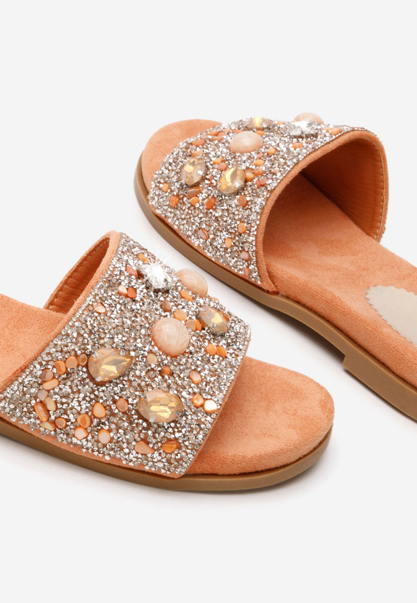 Pomarańczowe klapki damskie Moana V2