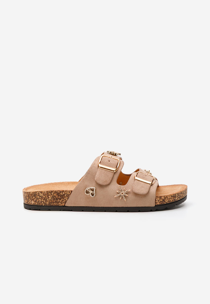 Khaki klapki damskie Moonie
