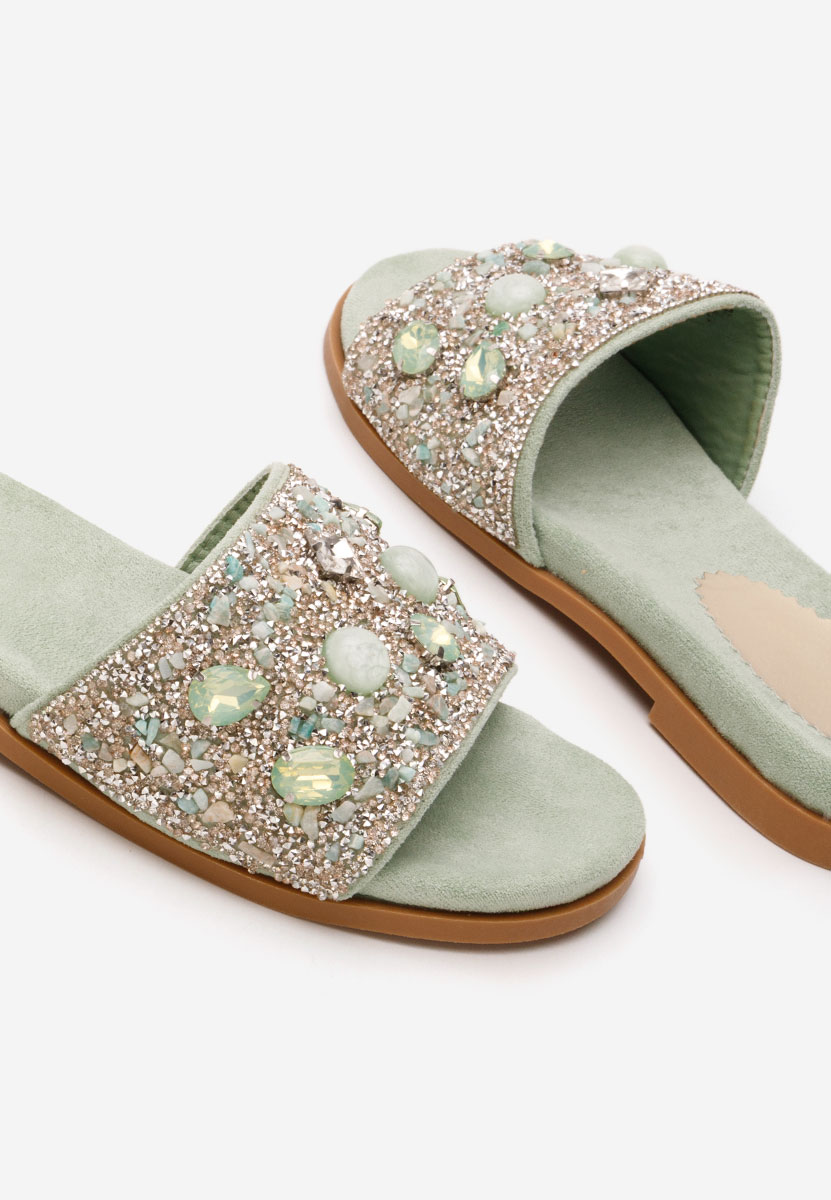 Zielone klapki damskie Moana V2