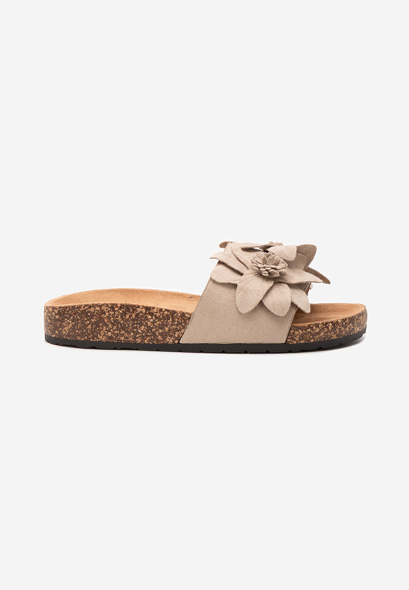 Khaki klapki damskie Todera