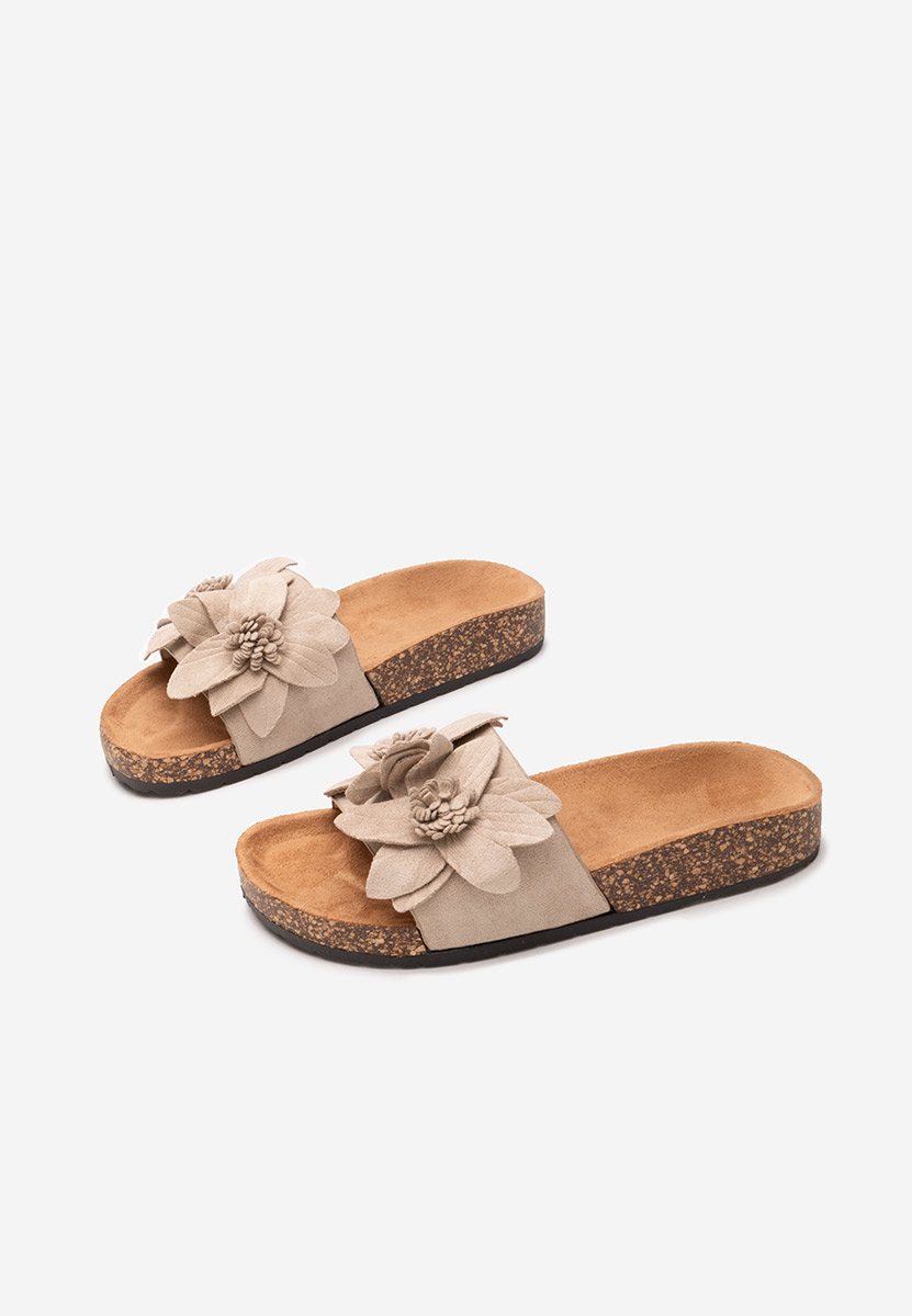 Khaki klapki damskie Todera
