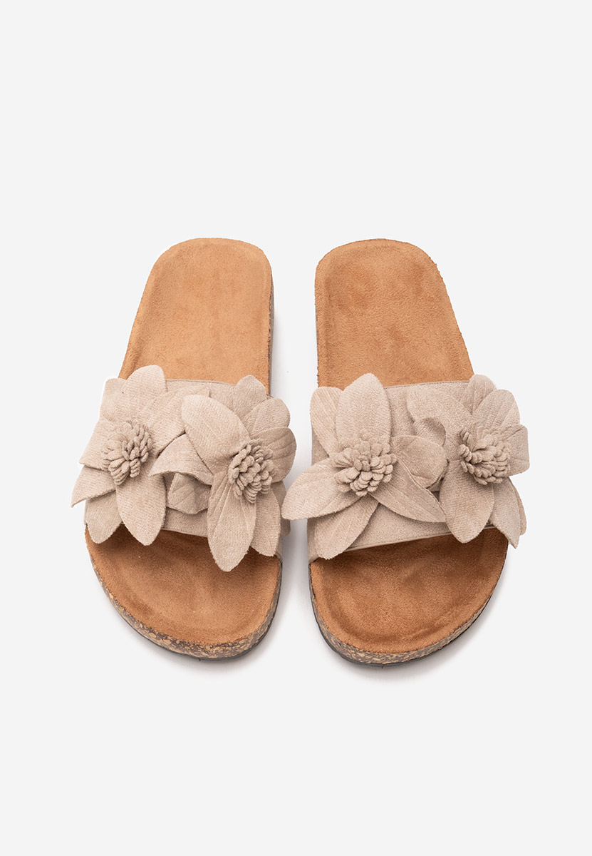Khaki klapki damskie Todera