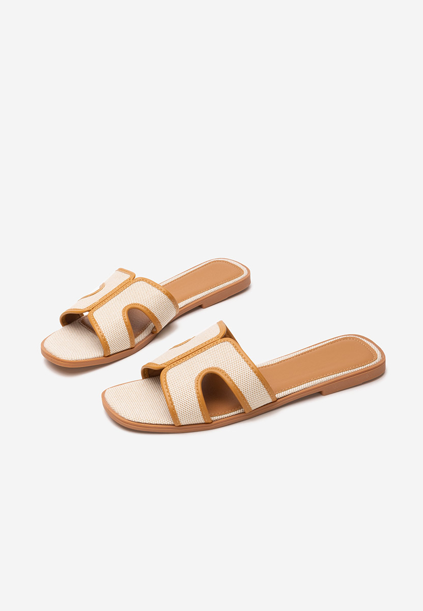 Khaki klapki płaskie Clipsa