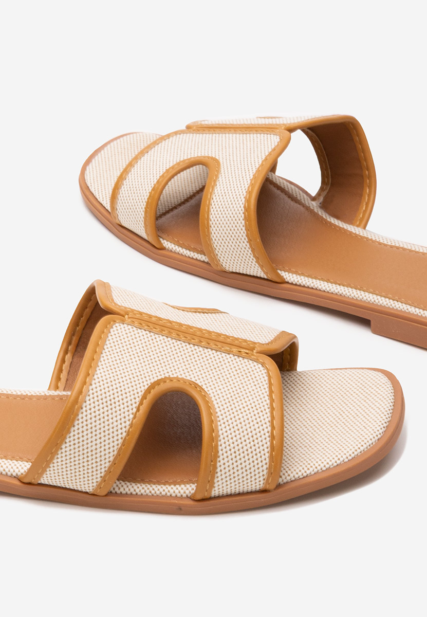 Khaki klapki płaskie Clipsa