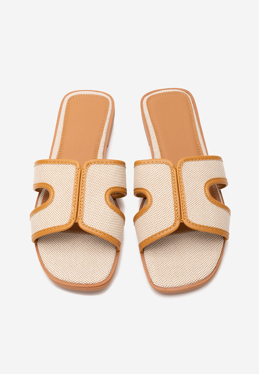 Khaki klapki płaskie Clipsa