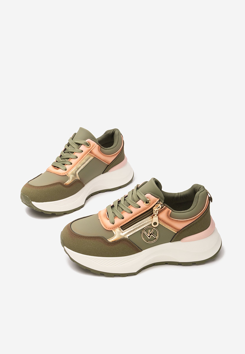 Zielone sneakersy na platformie Viktoria
