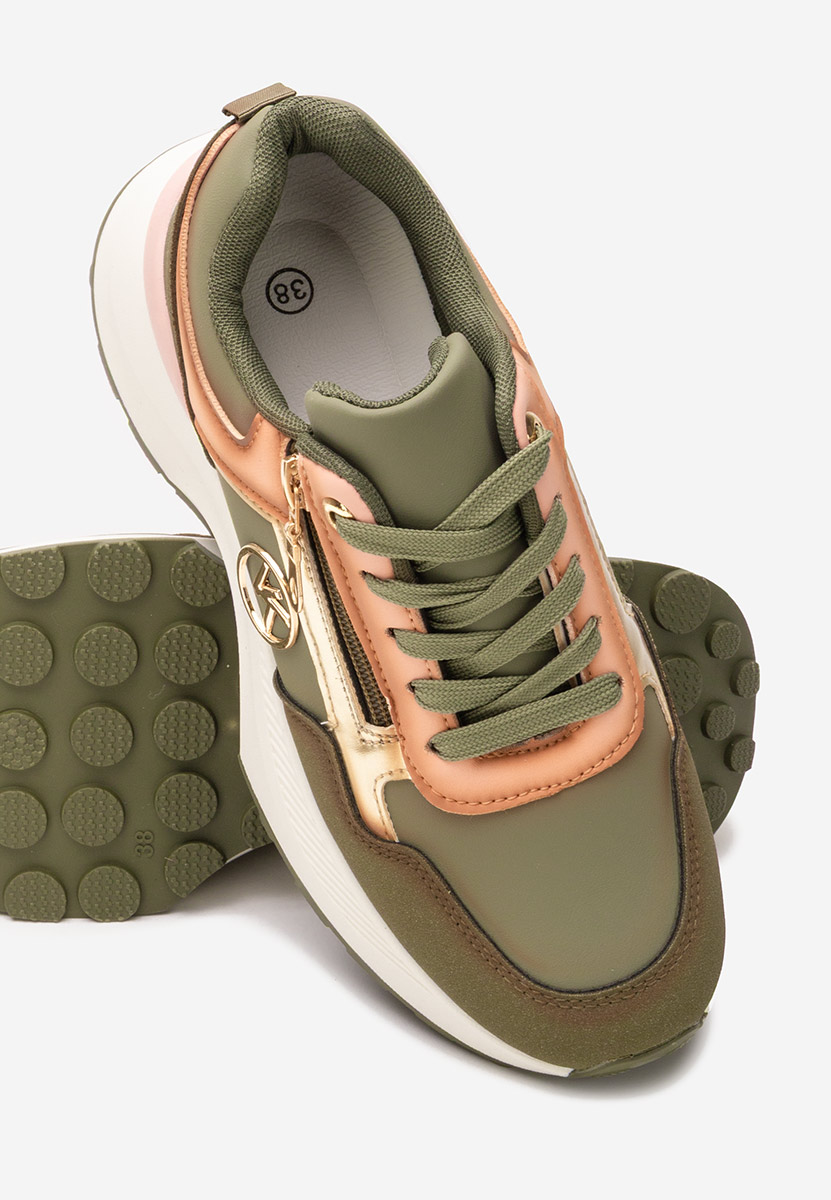 Zielone sneakersy na platformie Viktoria