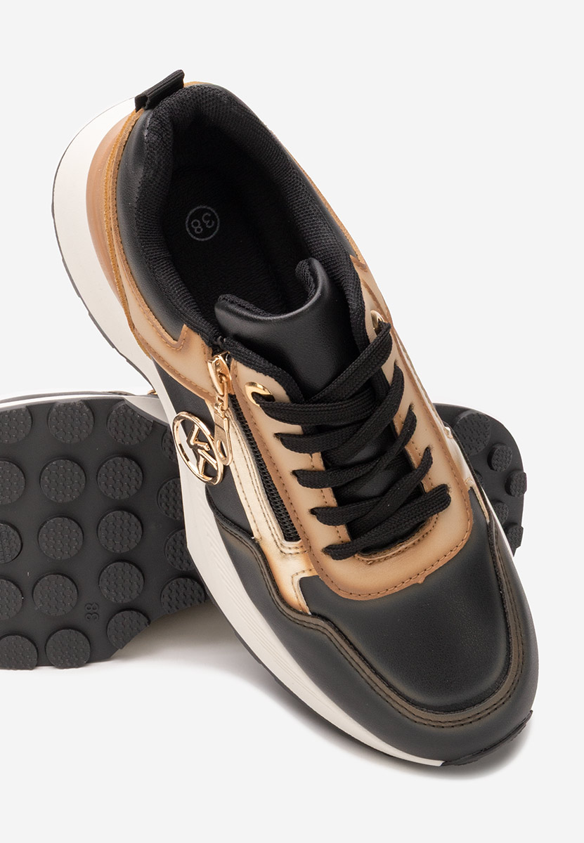 Czarne sneakersy na platformie Viktoria