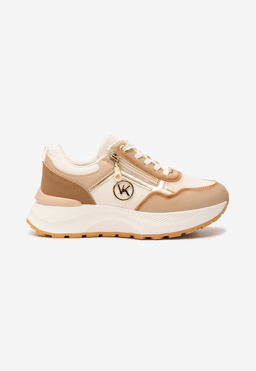 Beżowe sneakersy na platformie Viktoria