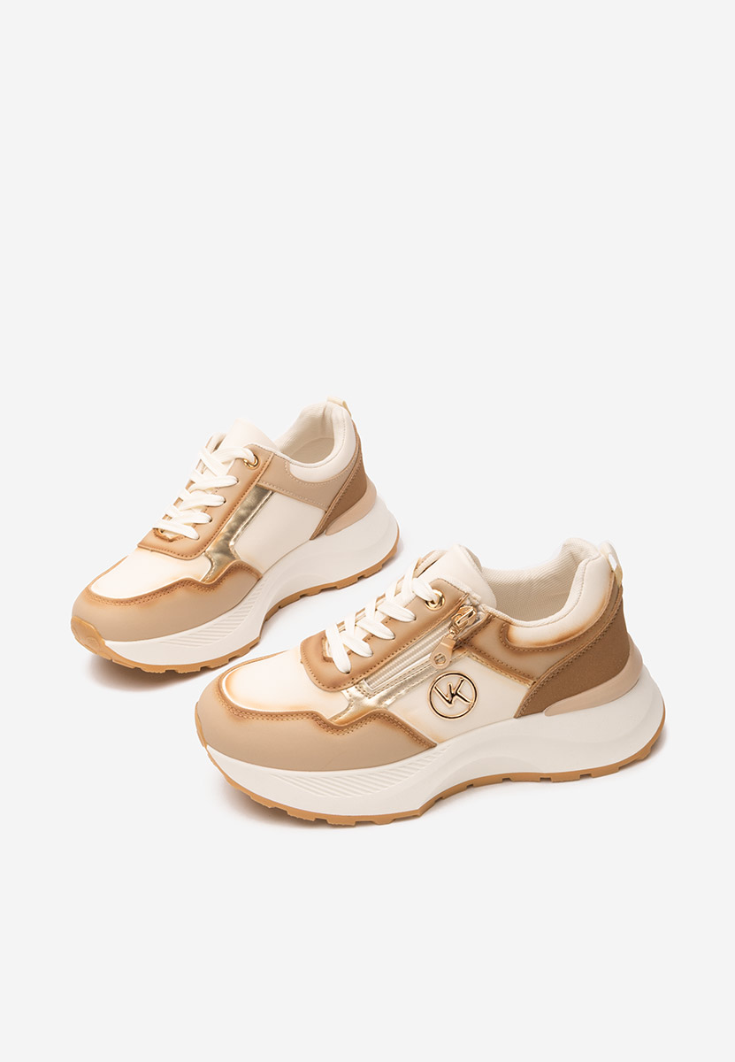 Beżowe sneakersy na platformie Viktoria