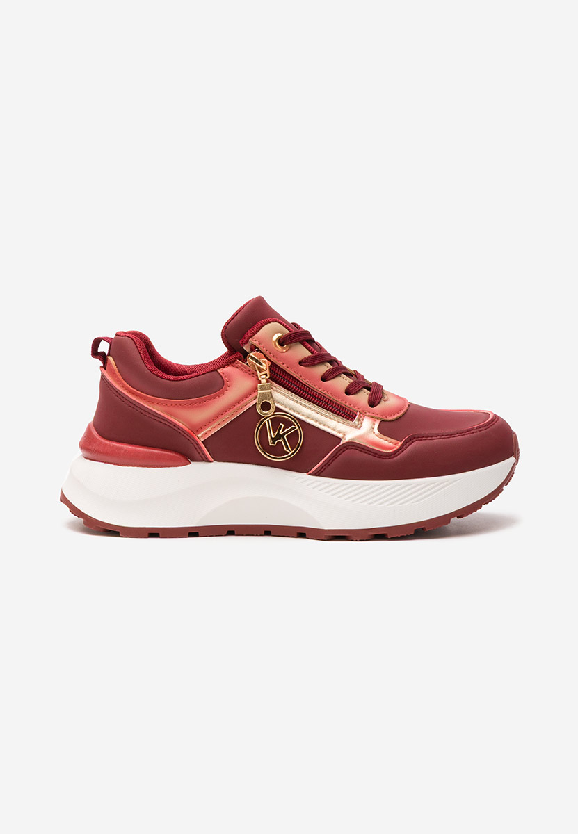 Czerwone sneakersy na platformie Viktoria