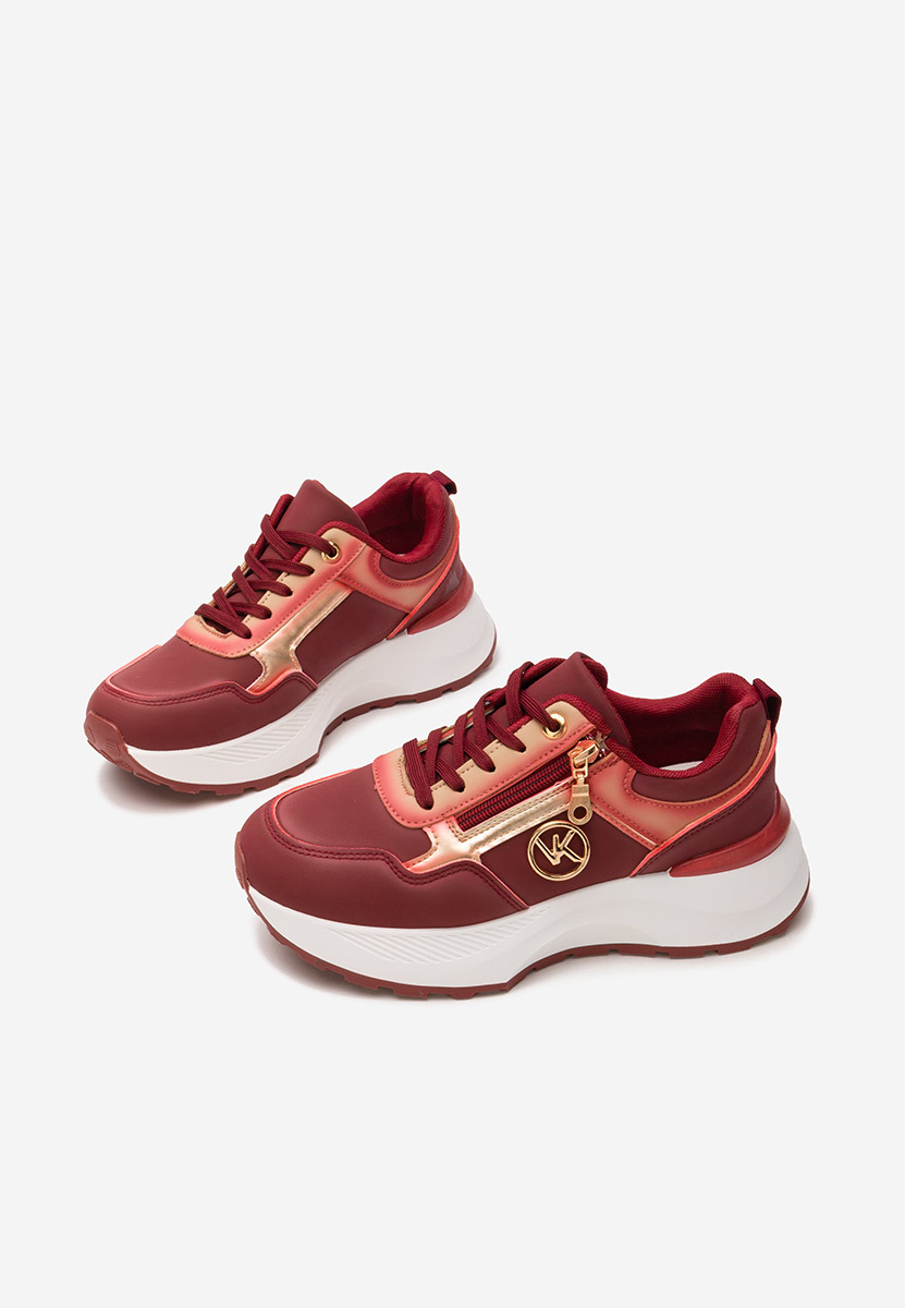 Czerwone sneakersy na platformie Viktoria