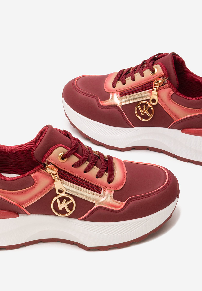 Czerwone sneakersy na platformie Viktoria