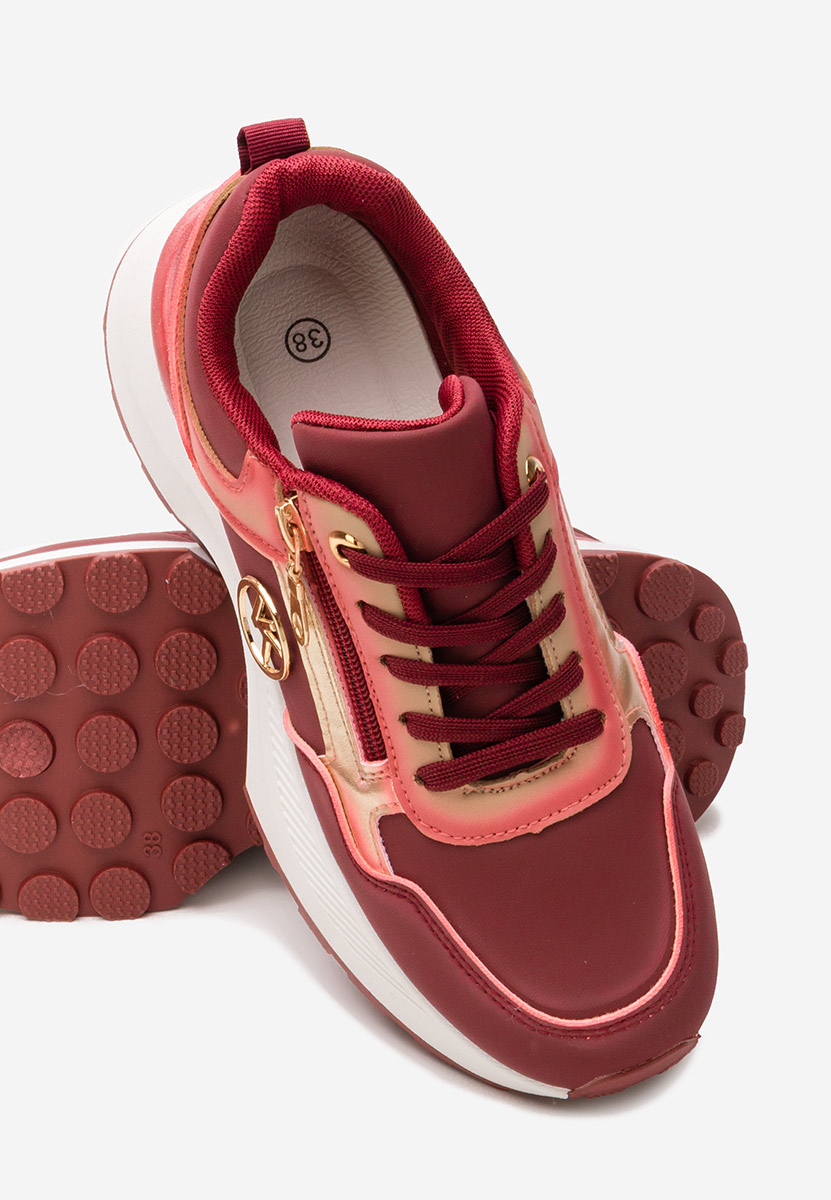 Czerwone sneakersy na platformie Viktoria