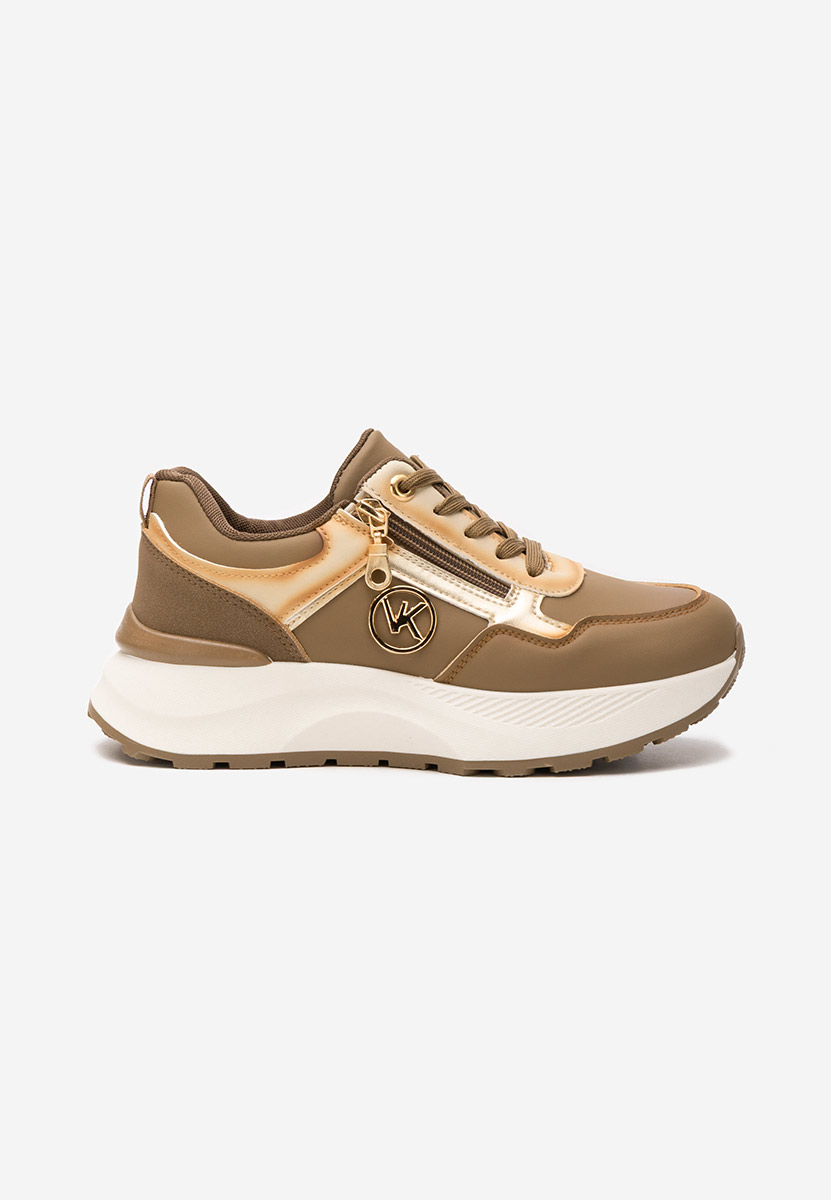 Khaki sneakersy na platformie Viktoria