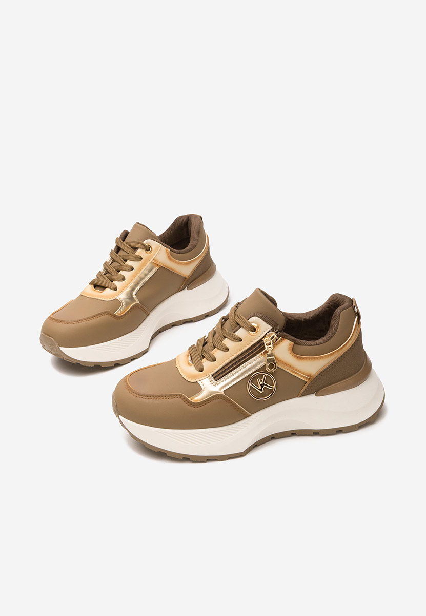 Khaki sneakersy na platformie Viktoria