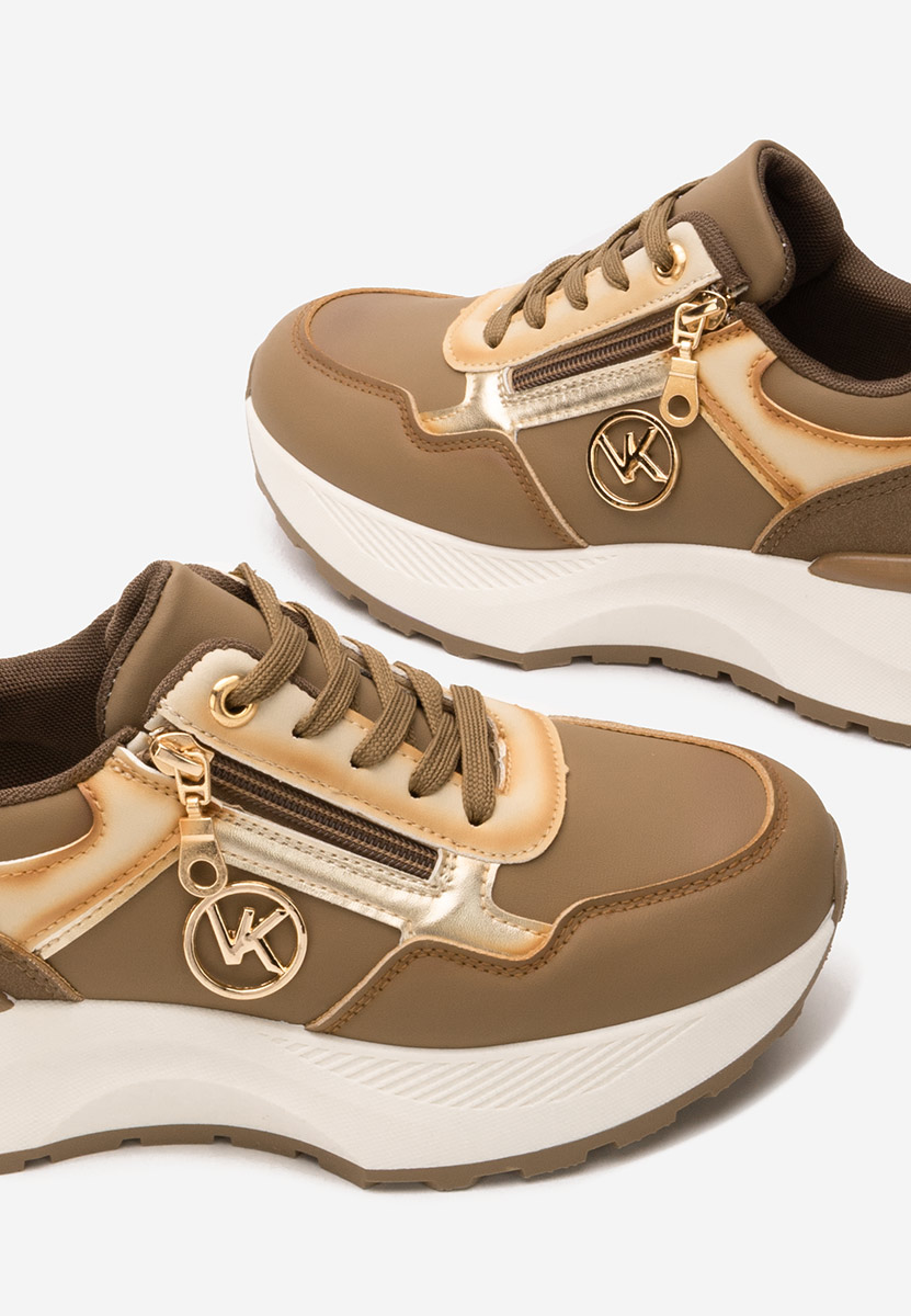 Khaki sneakersy na platformie Viktoria