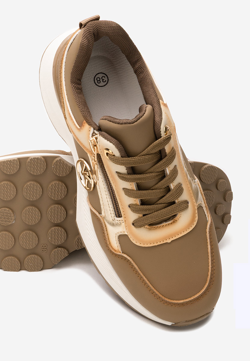 Khaki sneakersy na platformie Viktoria