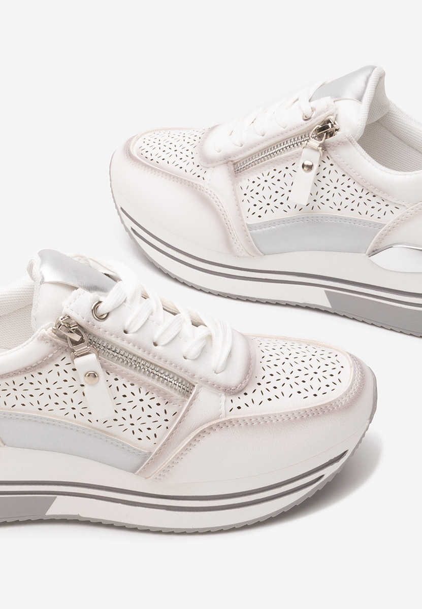 Białe sneakersy na platformie Reita