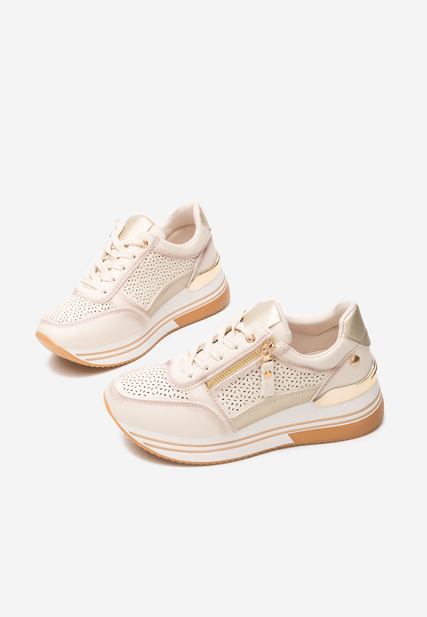 Beżowe sneakersy na platformie Reita