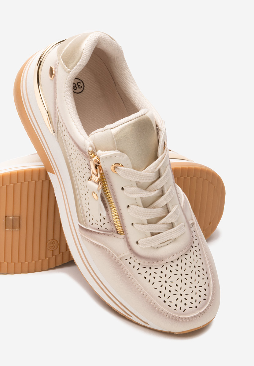 Beżowe sneakersy na platformie Reita