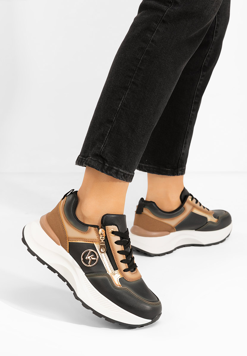 Czarne sneakersy na platformie Viktoria
