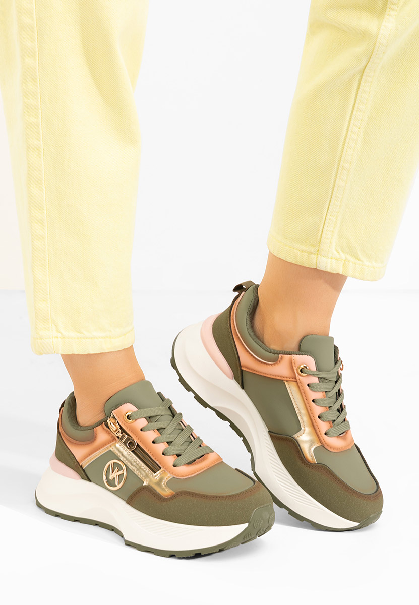 Zielone sneakersy na platformie Viktoria