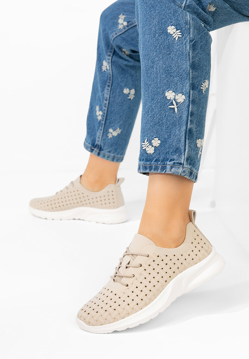 Beżowe sneakersy damskie Clarence