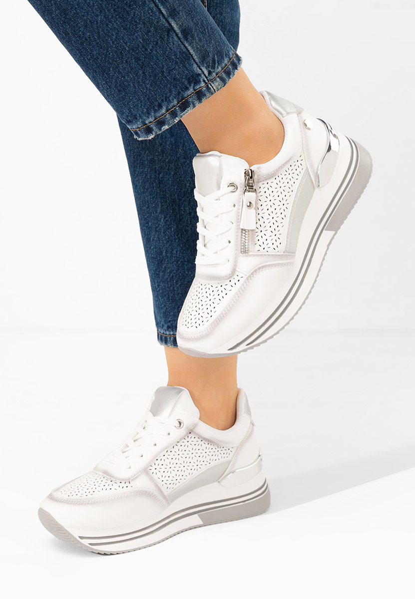 Białe sneakersy na platformie Reita