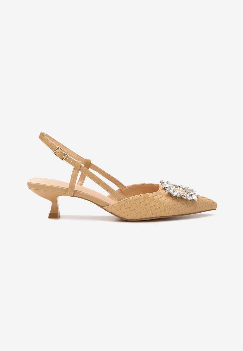 Beżowe czółenka na niskim obcasie Margarete