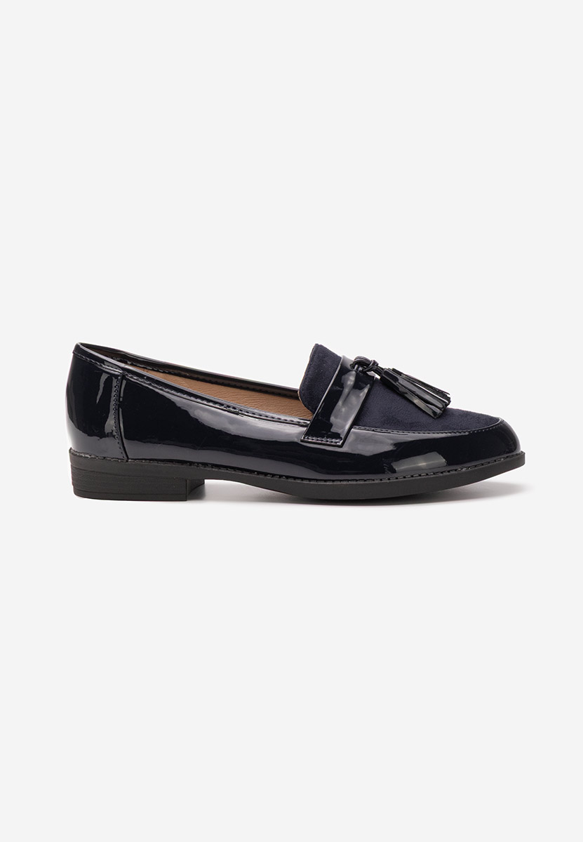 Niebieskie eleganckie mokasyny damskie Kayia