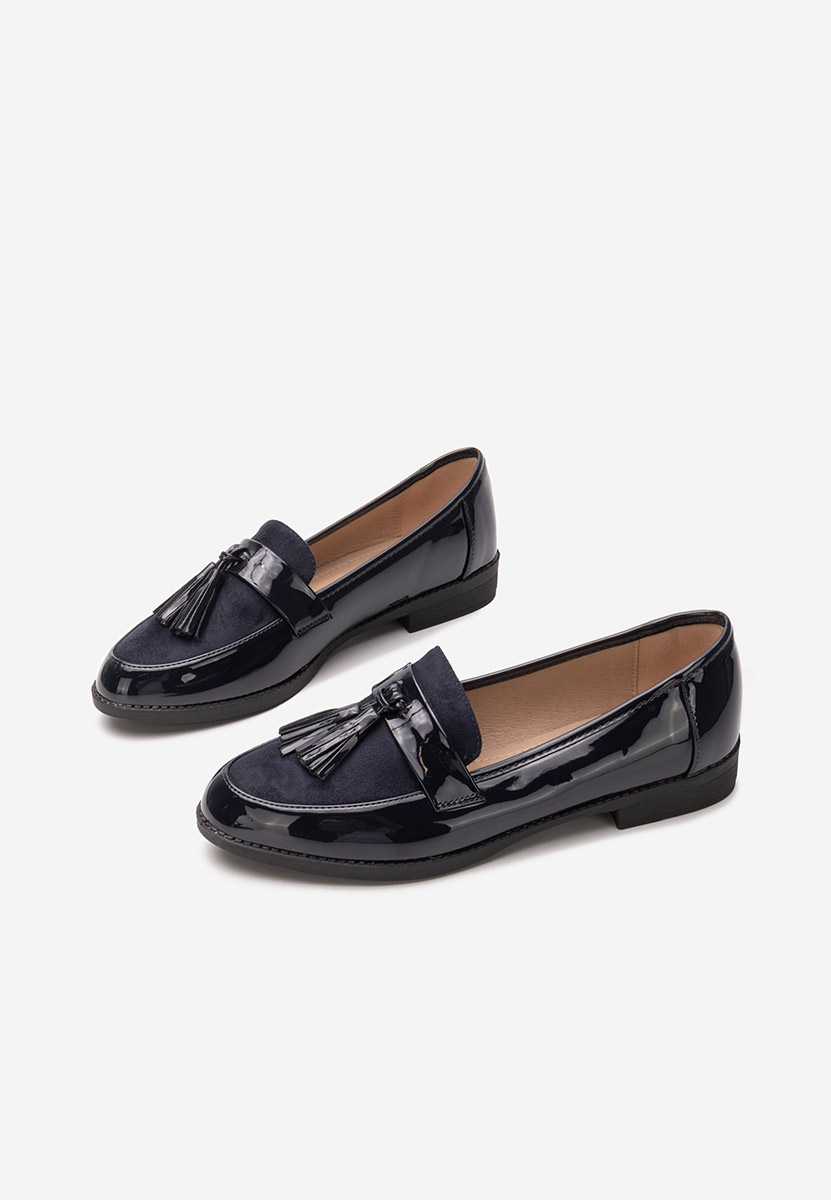 Niebieskie eleganckie mokasyny damskie Kayia