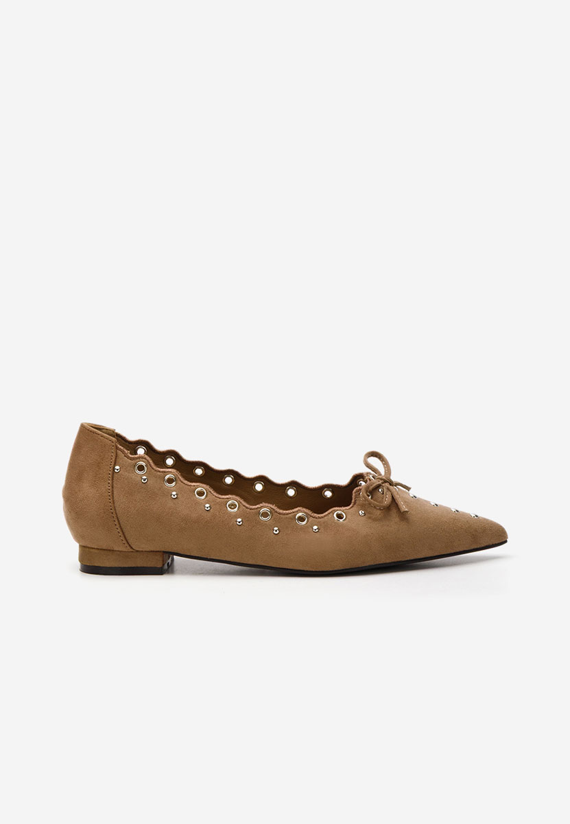 Khaki eleganckie baleriny Sharyna
